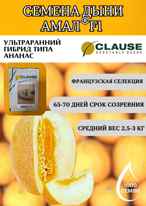 Амал F1 1000 штук семена дыни